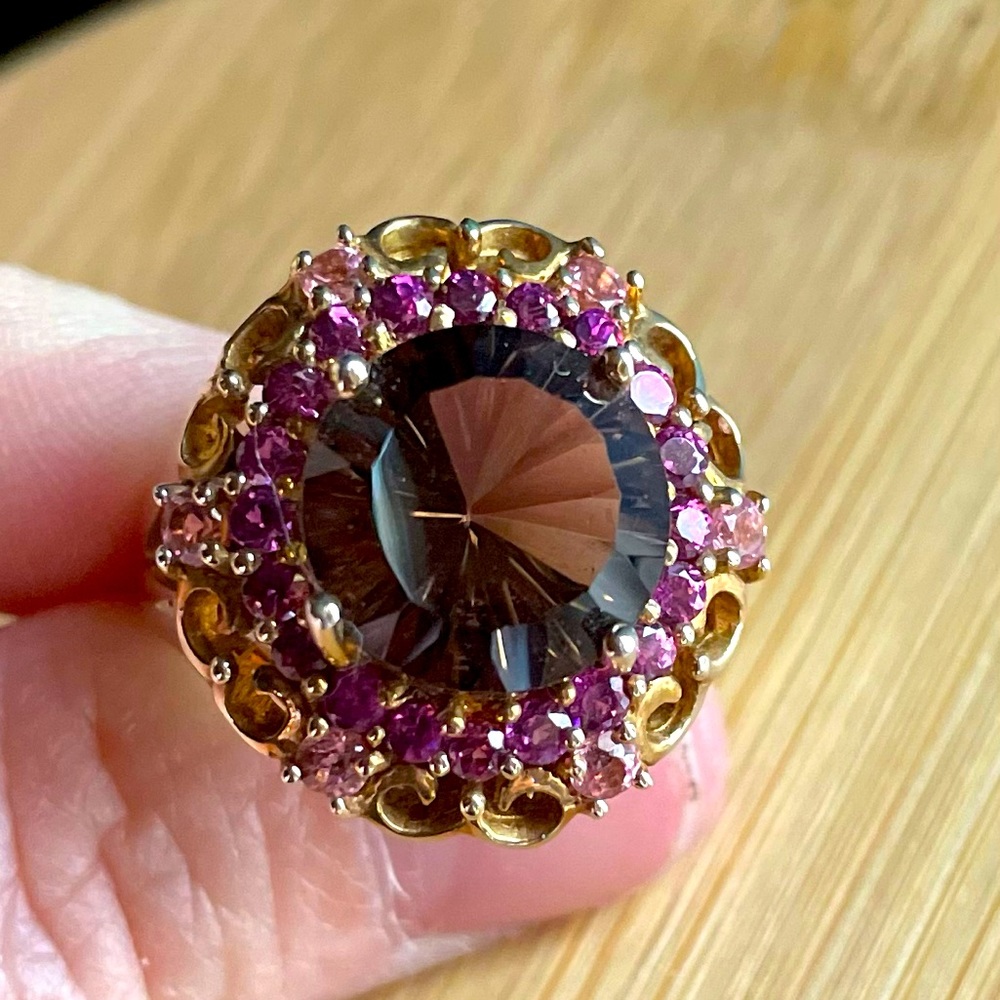 Topaz and Garnet Cocktail Ring